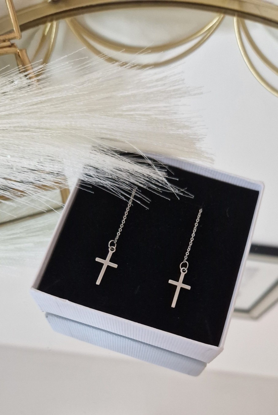 Kolczyki Żastinka | Kolczyki Cross Glam Silver