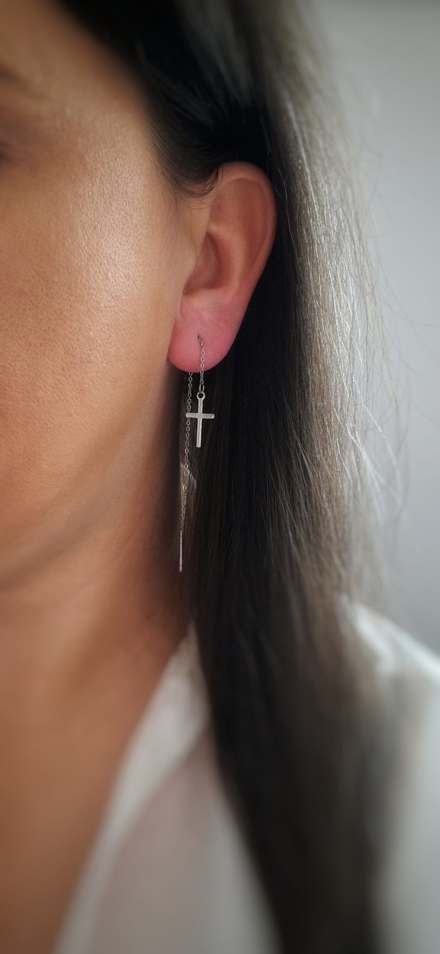 Kolczyki Żastinka | Kolczyki Cross Glam Silver