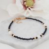 Bransoletki Żastinka | Bransoletka Na Kostke Black Glam Pearls