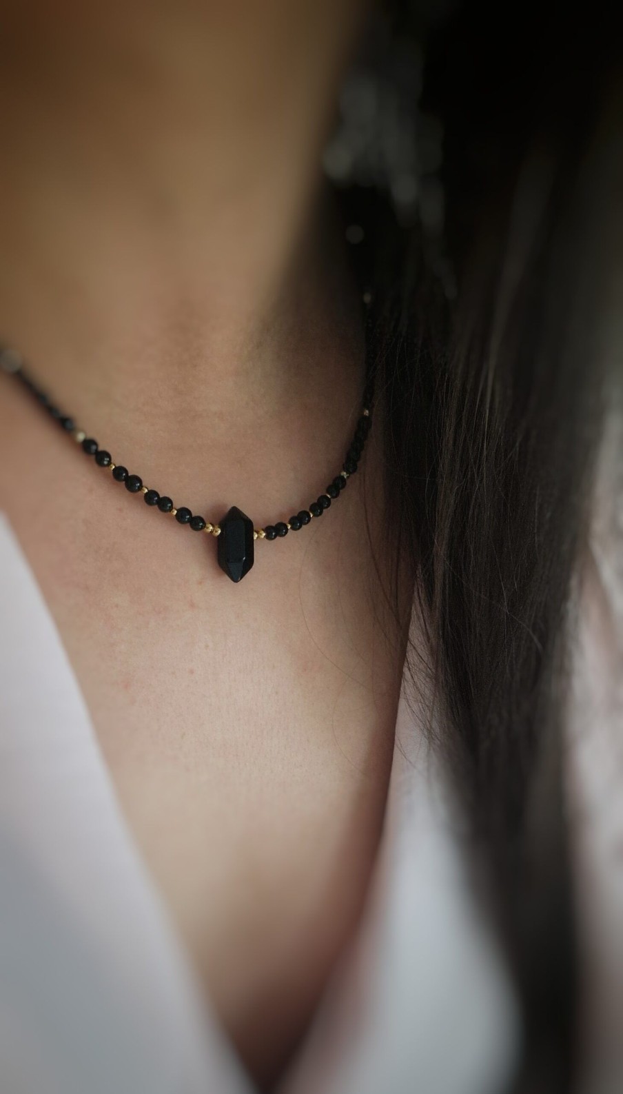 Naszyjniki Żastinka | Naszyjnik Choker Glam Onyks Mini