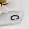 Pierscionki Żastinka | Pierscionek Elastyczny Black Mini Heart Silver