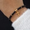 Bransoletki Żastinka | Bransoletka Glam Black Cross Onyks