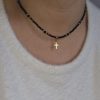 Naszyjniki Żastinka | Naszyjnik Choker Glam Black Mini Cross